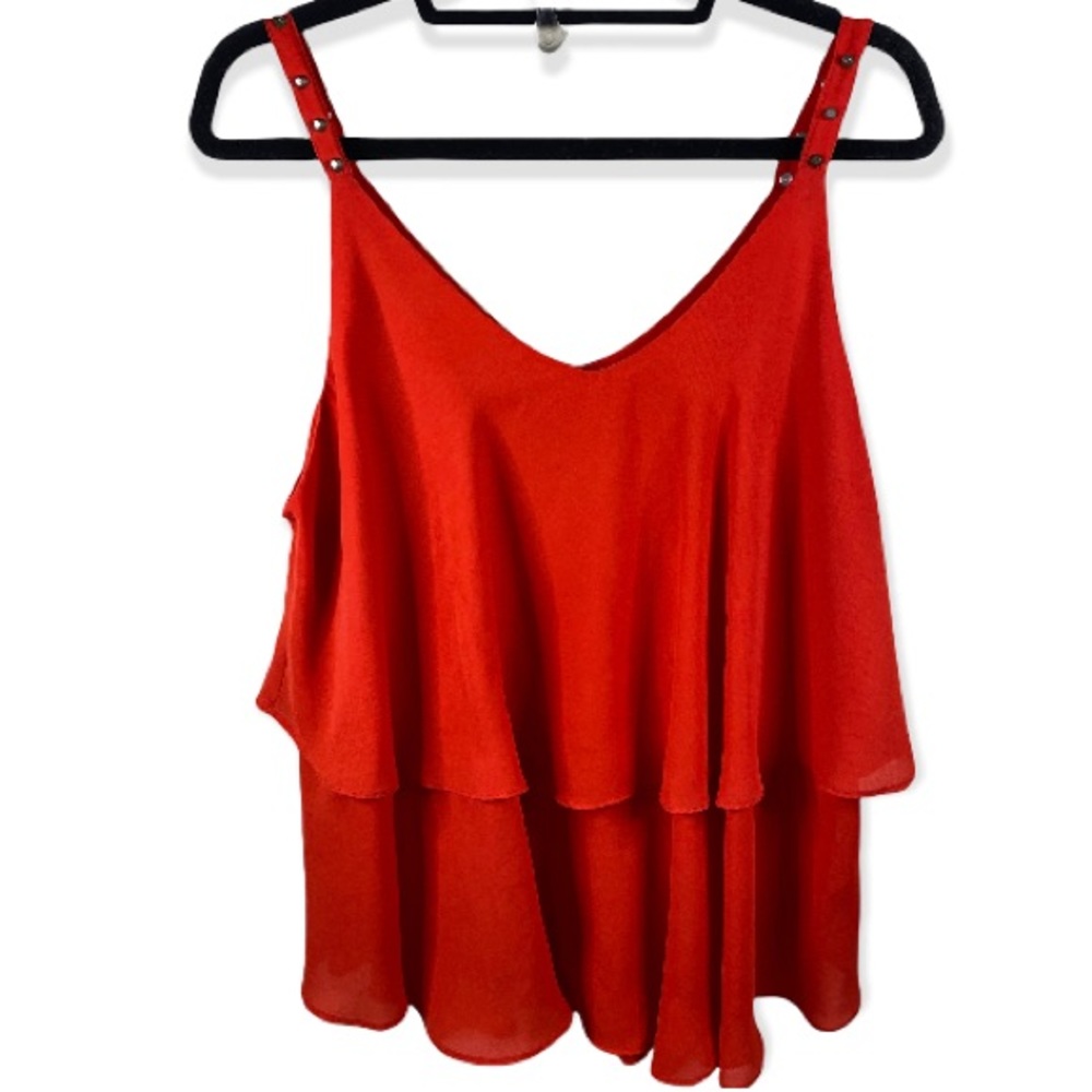 Red Stud Multi-Tier Tank Top ♥️🔥
